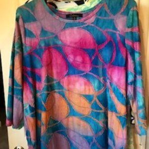 Calessa Women's Top 2X Lots of Color!!